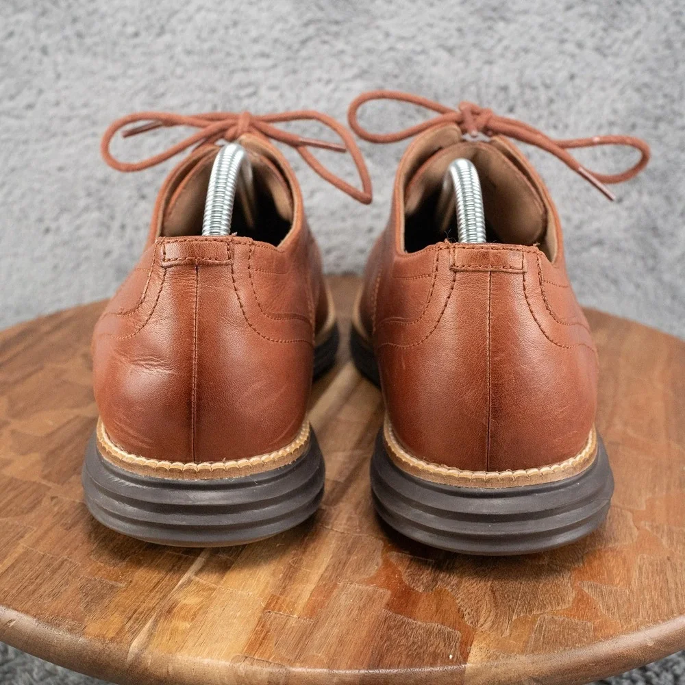 Cole Haan OriginalGrand C26472 Men's Brown Leather Wingtip Slip On Oxfords Sz 11